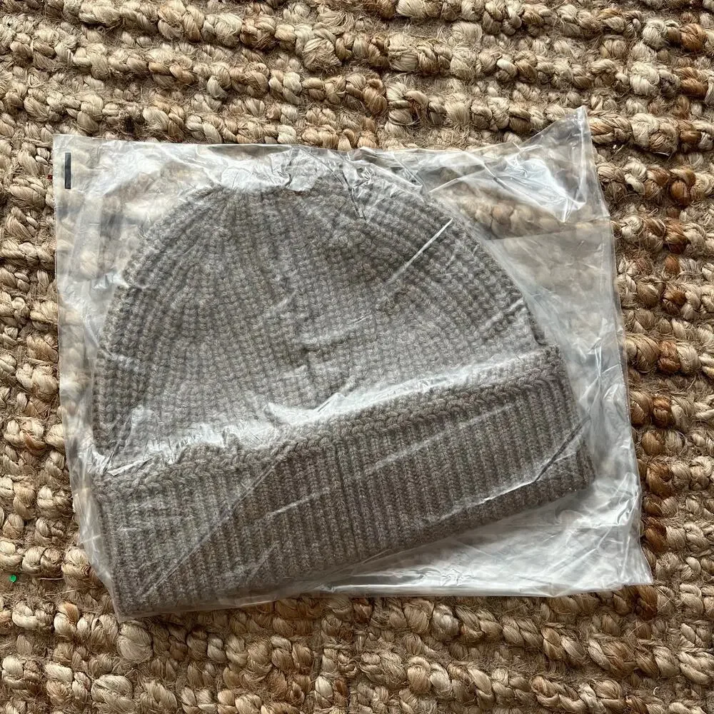 Madewell Knit Beanie Wool Cashmere Blend Heather Pecan Taupe NWT